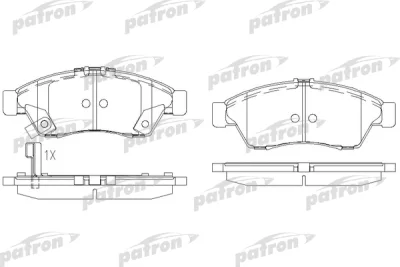 Комплект тормозных колодок, дисковый тормоз PATRON PBP1533