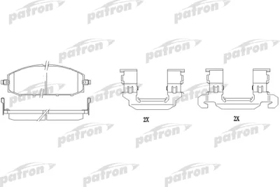Комплект тормозных колодок, дисковый тормоз PATRON PBP1577
