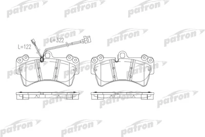 PBP1626 PATRON Комплект тормозных колодок, дисковый тормоз