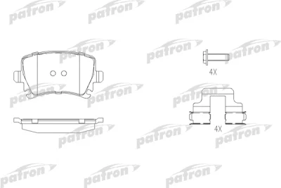 Комплект тормозных колодок, дисковый тормоз PATRON PBP1636