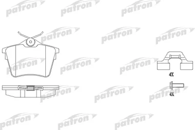 Комплект тормозных колодок, дисковый тормоз PATRON PBP1727