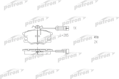 PBP370 PATRON Комплект тормозных колодок, дисковый тормоз