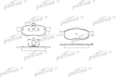 Комплект тормозных колодок, дисковый тормоз PATRON PBP884