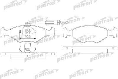 PBP912 PATRON Комплект тормозных колодок, дисковый тормоз