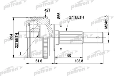 PCV1165 PATRON Шарнирный комплект, приводной вал