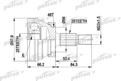 Шарнирный комплект, приводной вал PATRON PCV1169