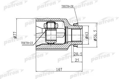 PCV1172 PATRON Шарнирный комплект, приводной вал