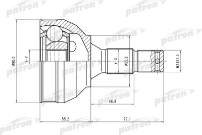 Шарнирный комплект, приводной вал PATRON PCV1177