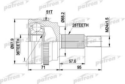 PCV1453 PATRON Шарнирный комплект, приводной вал