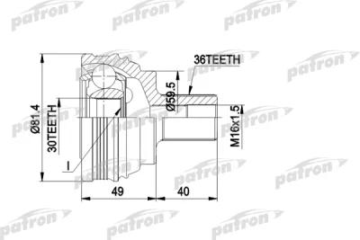 PCV1465 PATRON Шарнирный комплект, приводной вал