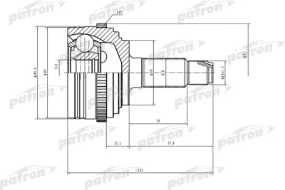 Шарнирный комплект, приводной вал PATRON PCV1502