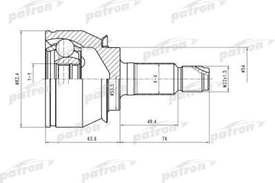 Шарнирный комплект, приводной вал PATRON PCV1520