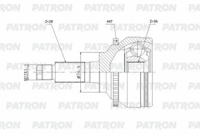 PCV1925 PATRON Шарнирный комплект, приводной вал