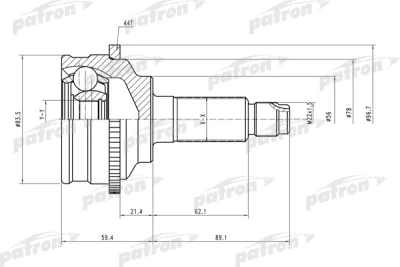 PCV2072 PATRON Шарнирный комплект, приводной вал