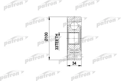 PCV3010 PATRON Шарнирный комплект, приводной вал