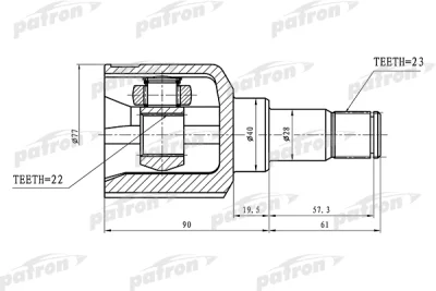 PCV3085 PATRON Шарнирный комплект, приводной вал