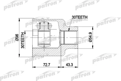 Шарнирный комплект, приводной вал PATRON PCV5001