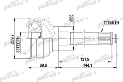 Шарнирный комплект, приводной вал PATRON PCV9007