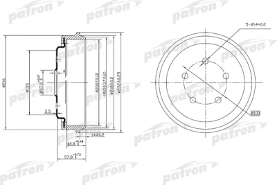 Тормозной барабан PATRON PDR1001