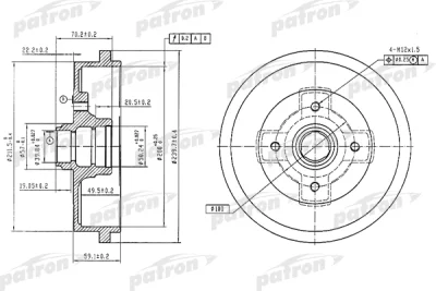 Тормозной барабан PATRON PDR1404