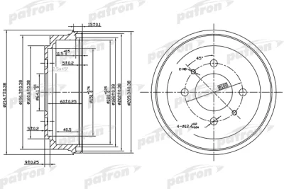 Тормозной барабан PATRON PDR1485