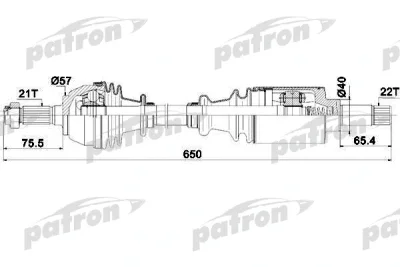 Приводной вал PATRON PDS0040