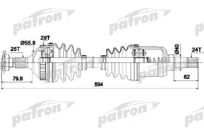 Приводной вал PATRON PDS0045