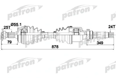 Приводной вал PATRON PDS0059