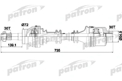 Приводной вал PATRON PDS0093