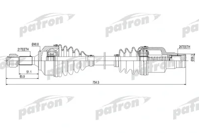 Приводной вал PATRON PDS0131