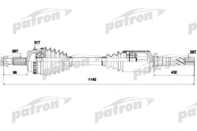 Приводной вал PATRON PDS0138