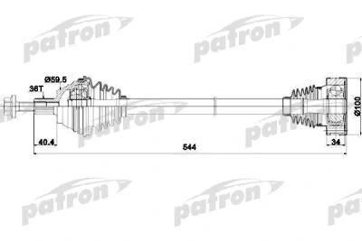 Приводной вал PATRON PDS0253