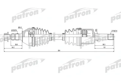 Приводной вал PATRON PDS0270