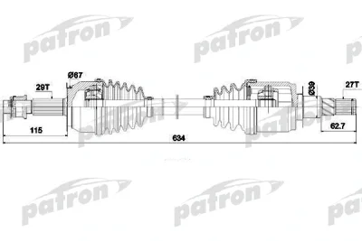 Приводной вал PATRON PDS0271
