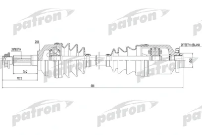 Приводной вал PATRON PDS0301