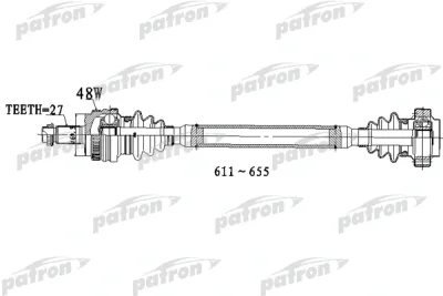 Приводной вал PATRON PDS0308