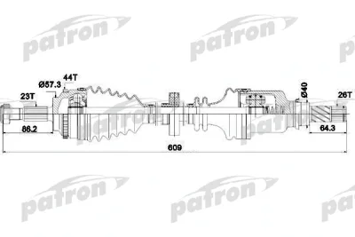 Приводной вал PATRON PDS0409