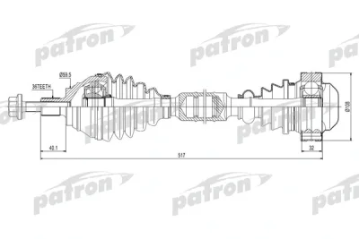 Приводной вал PATRON PDS0415