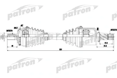 Приводной вал PATRON PDS0438