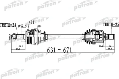 Приводной вал PATRON PDS0513