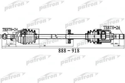 Приводной вал PATRON PDS0517