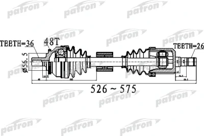 Приводной вал PATRON PDS0535