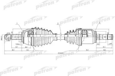 Приводной вал PATRON PDS0635