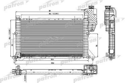 Радиатор, охлаждение двигателя PATRON PRS3118