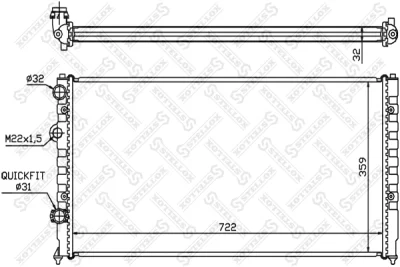 10-25073-SX STELLOX Радиатор, охлаждение двигателя