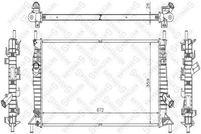 10-25182-SX STELLOX Радиатор, охлаждение двигателя