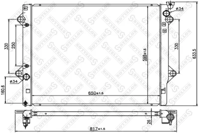 10-25364-SX STELLOX Радиатор, охлаждение двигателя