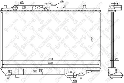 10-25430-SX STELLOX Радиатор, охлаждение двигателя