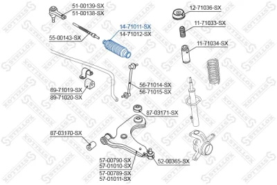 14-71011-SX STELLOX Пыльник, рулевое управление