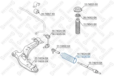 14-74025-SX STELLOX Пыльник, рулевое управление